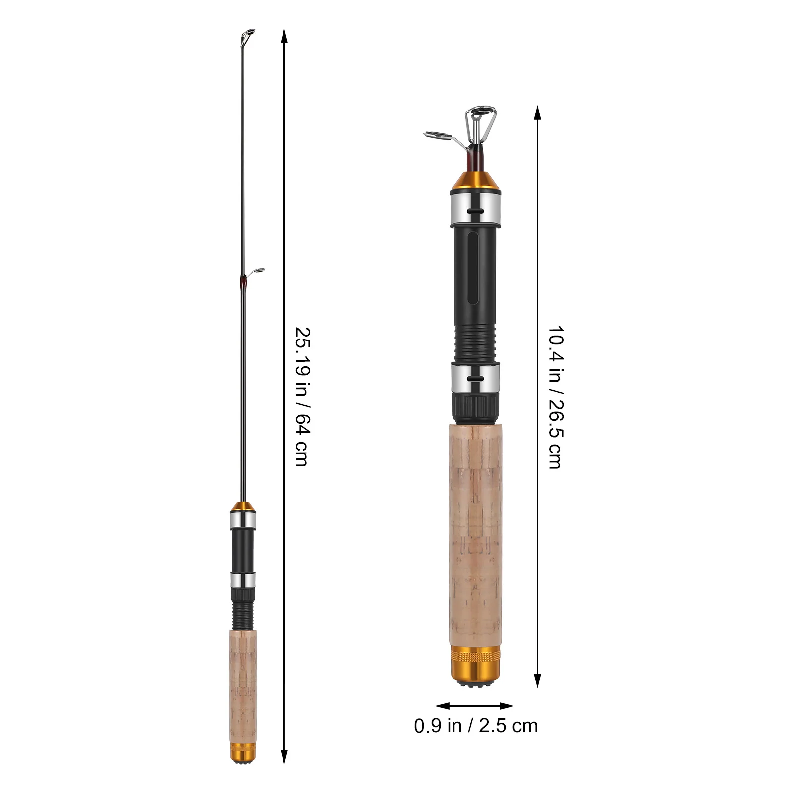 64cm Telescopic Carbon Mini Ultra-light Ice Fishing Rod Fishing Pole Winter Fishing Tackle Tool Mini fishing rod