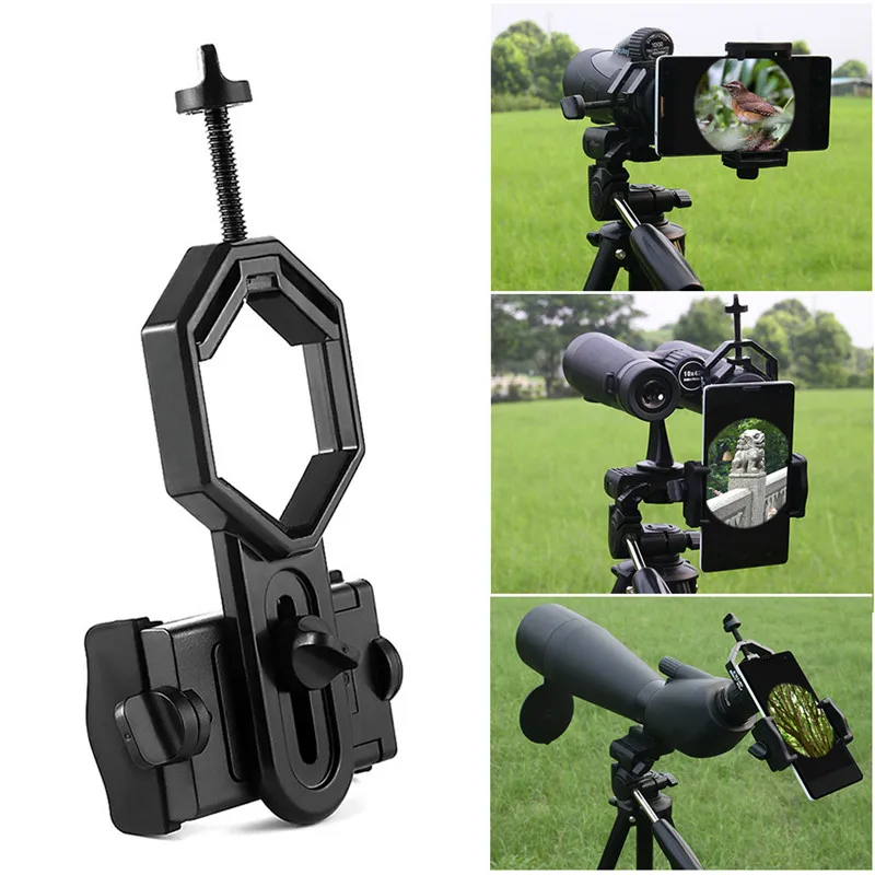 Portable Mobile Phone Telescope Mount Adapter Mount Clip Monocular Spotting Scope Binocular Holder Support Eyepiece Decorative