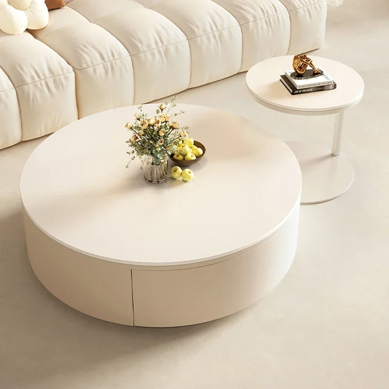 Modern Vanity Small Table Mobile Bedroom Round Design Luxury Floor Table White Muebles Para El Hogar Furniture Living Room