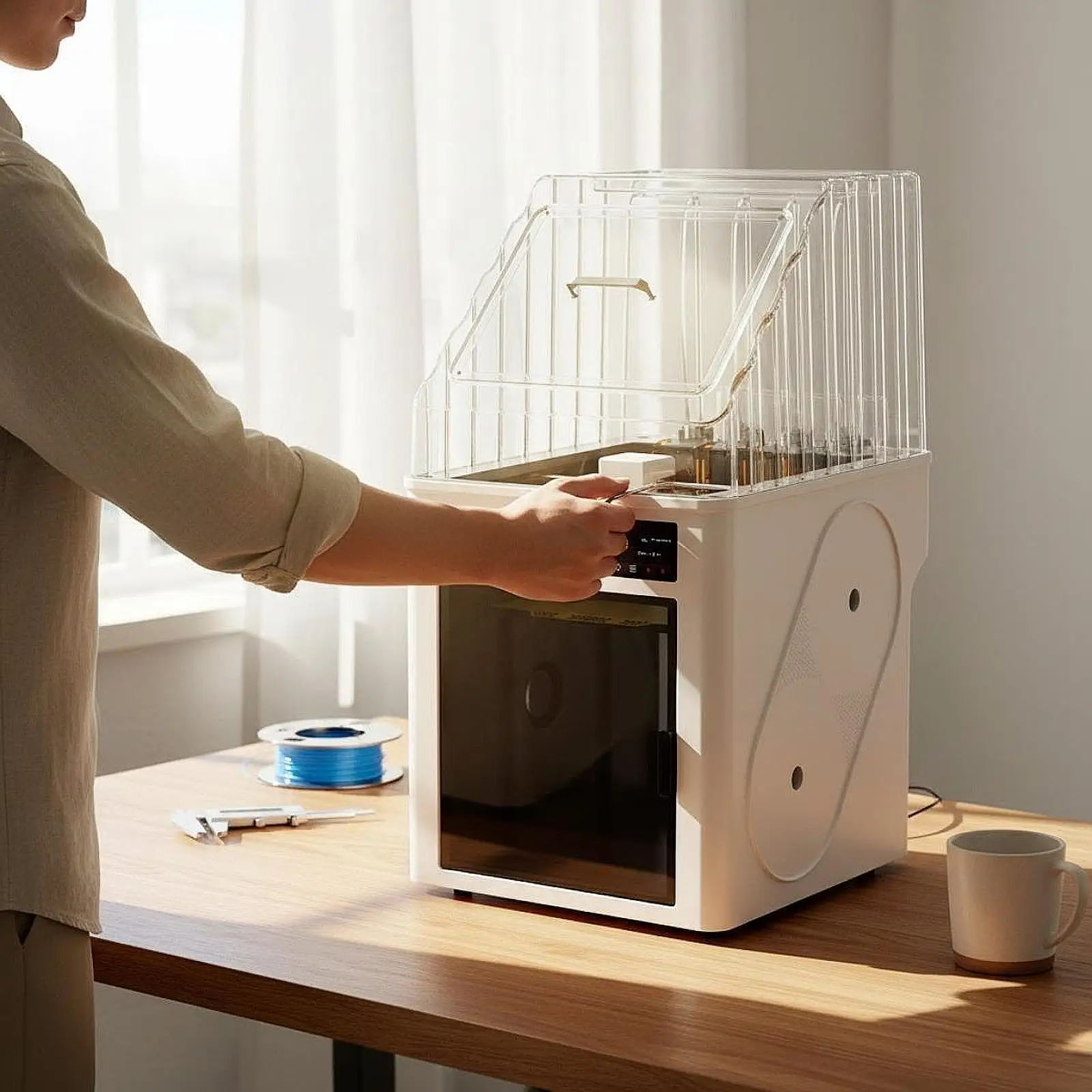 3D Printer Clear Top Cover Premium Magnetic Hatch PC Enclosure Top Lid High Temp Resistant view 5