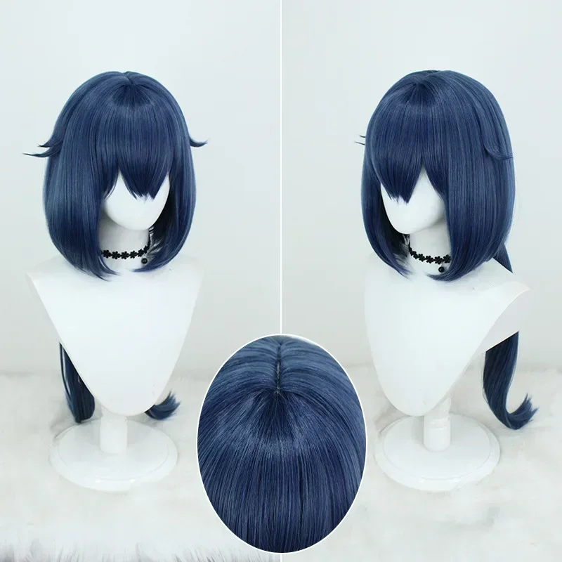 Yun Li Peruca Cosplay para Mulheres, Trilho Estrela Game Honkai, Cabelo Sintético, Longo, Cinza, Azul, Anime, Perucas Resistentes ao Calor, 78cm