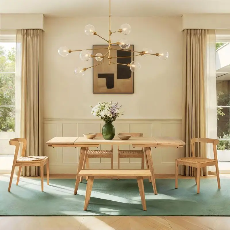 مقعد من خشب البلوط الأحمر الصلب، 35.5 بوصة، لمسة نهائية بنية طبيعية #2