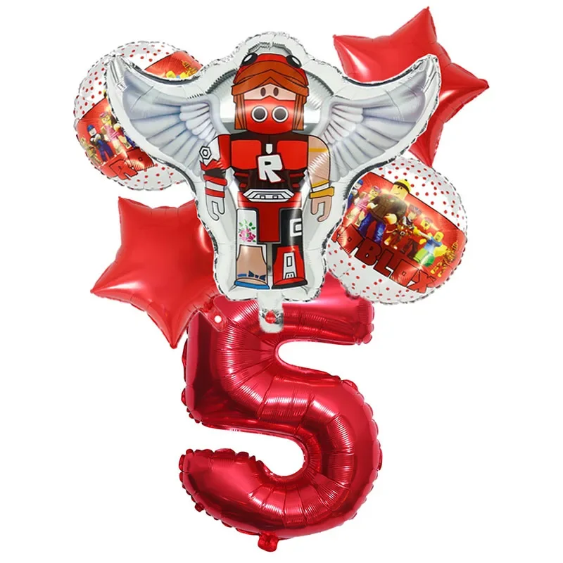 Roblox Balloon Set with Number Children\'s Birthday Party Decoration Supply Cartoon Character Aluminum Balloon Toys Kids Gifts