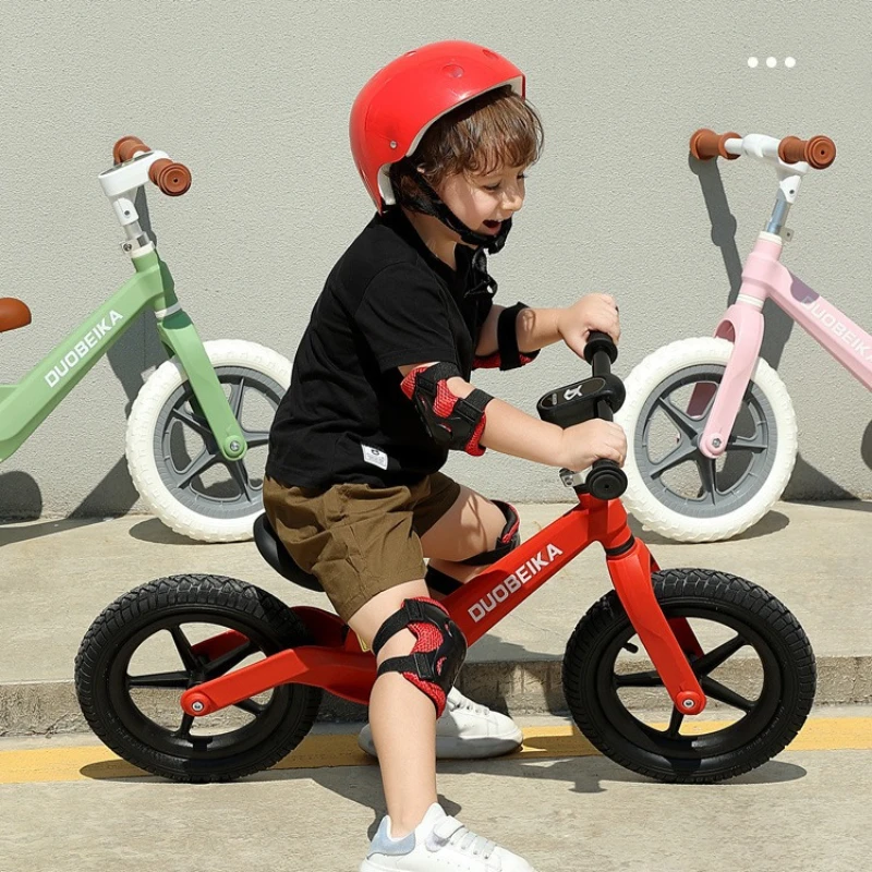DUOBEIKA 12 Inch Kids Balance Bike with Inflatable Rubber Wheels, No Pedal Toddler Gliding Bike for Kids Height 88-120CM