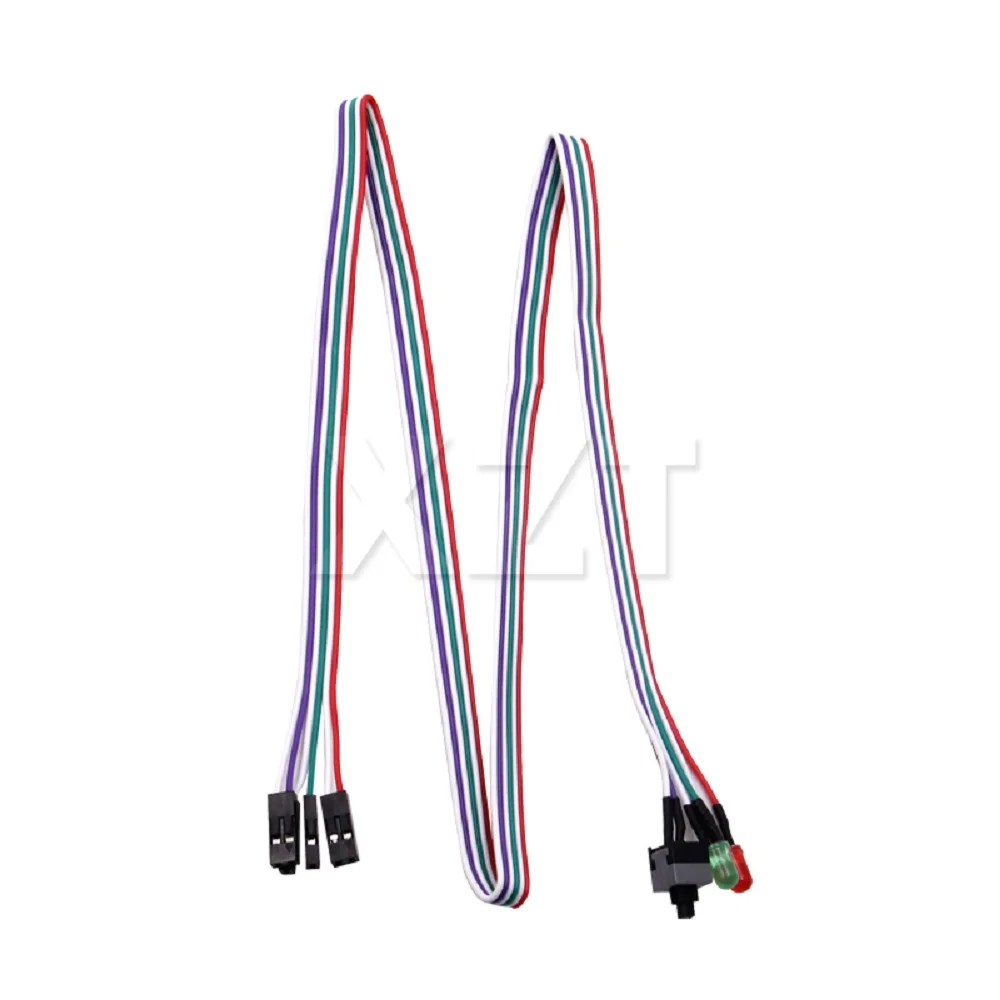 

5 шт. оптом: кабель питания для ПК, кнопка перезагрузки, кнопка сброса питания, светодиод HDD + адаптер-коннектор для кабеля