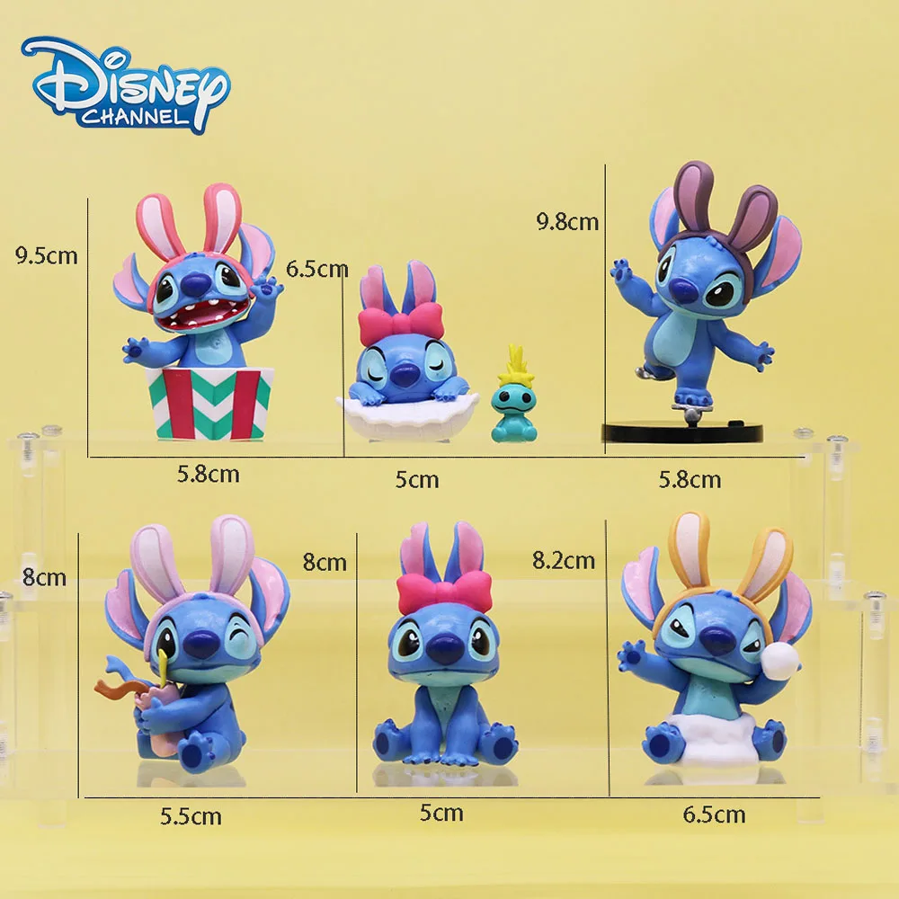 Disney Anime Lilo Stitch Kawaii Figure Model Doll Cartoon Stitch Figurines Desktop Ornament Party Cake DIY Decorations Kids Gift