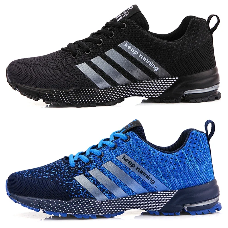 Best Seller! Men's Trendy Knitted Running Shoes Breathable Light Sneakers Anti-Slip Outdoor Casual Mens Shoes Zapatillas Hombre