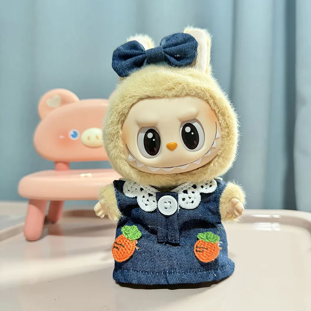 

17cm Cute Baby Clothes Accessories For Korea Kpop Exo Labubu Idol Dolls Skirt Doll Clothes Clothing Fans Overalls