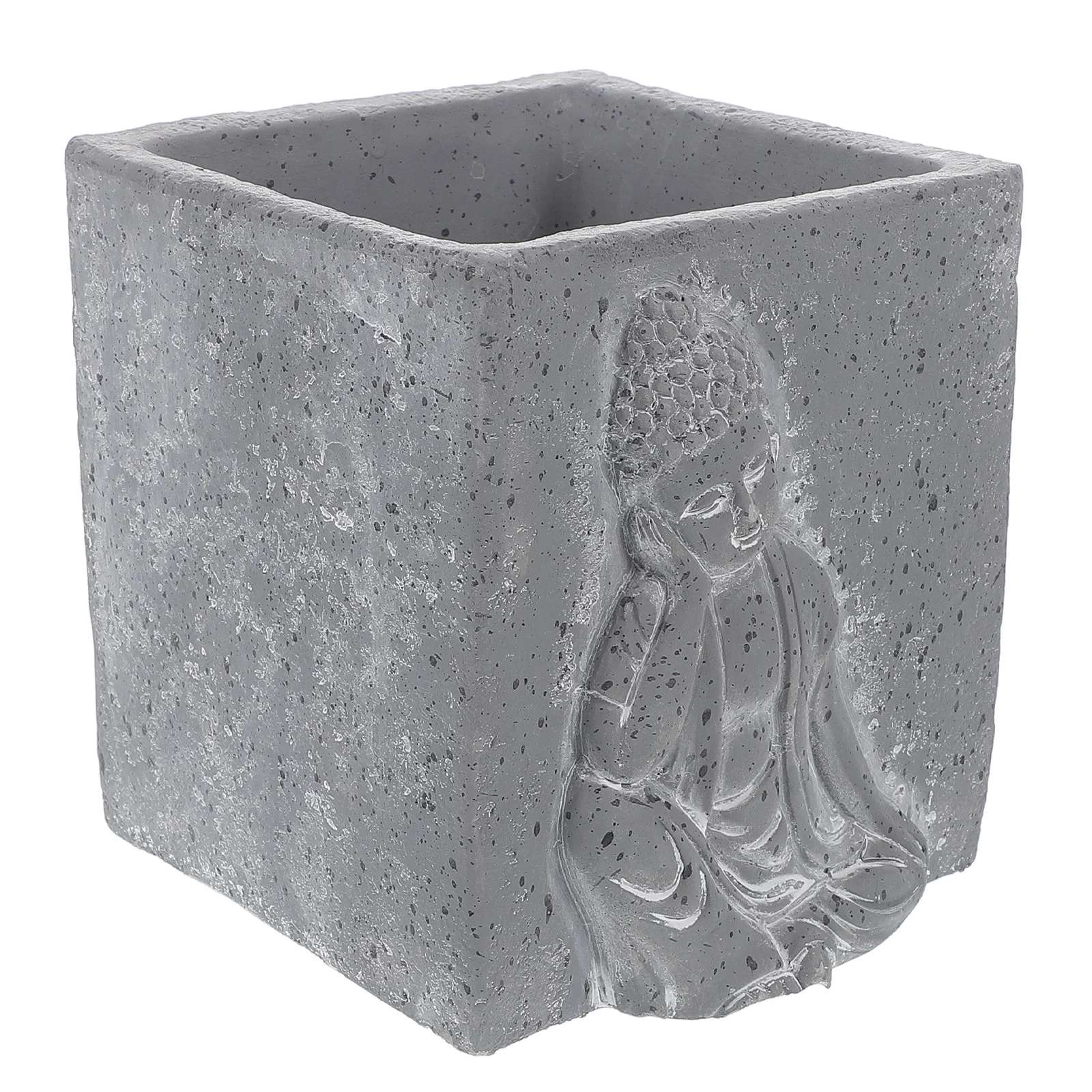 

Creative Cement Buddha Planter Small Succulent Flower Pots Desk Indoor Plant Decor Square Home Office Garden Supplies