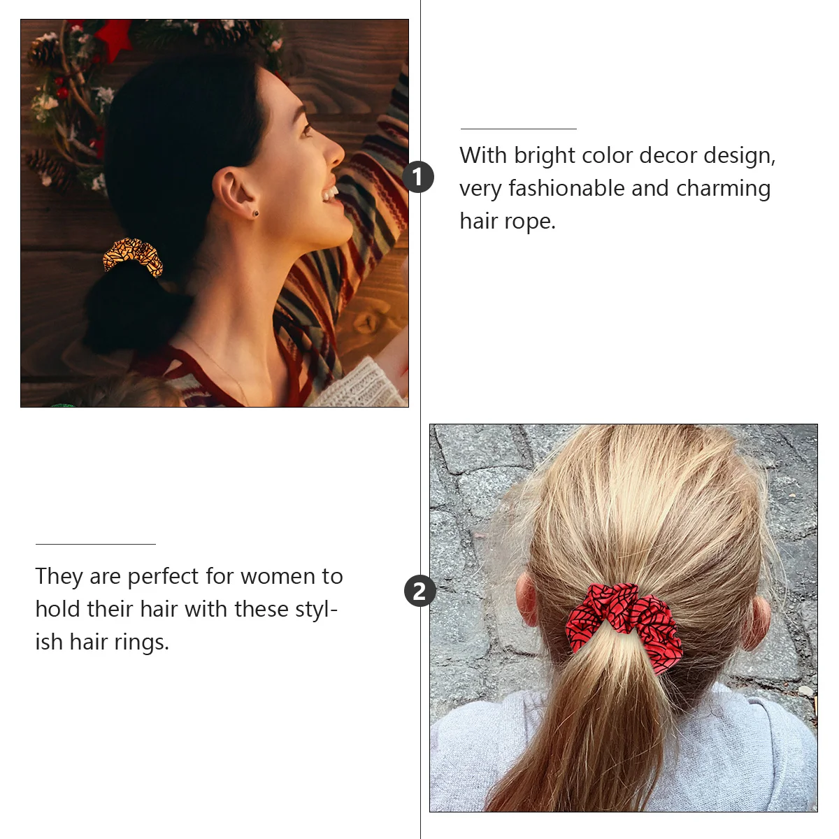 

4pcs Halloween Theme Spiderweb Rings Stretchy Elastic Ties For Party Birthday Decor Cloth Hair Ropes Hair Styling Tools