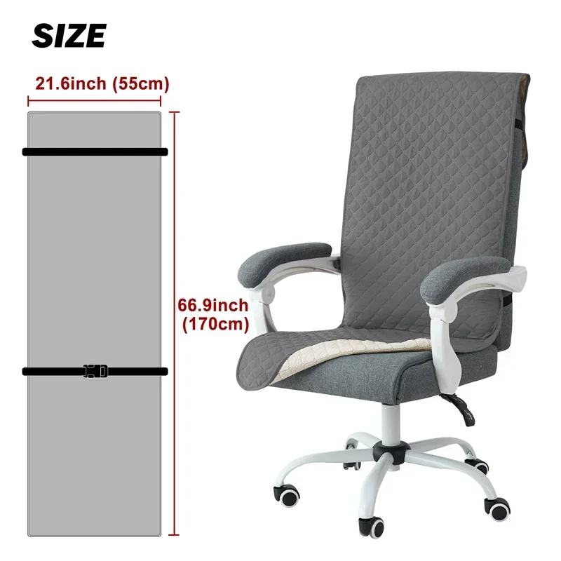 1PC Plaid Office Chair Cover Water Repellent Quilted Gaming Chair Towel Anti-slip Chairs Covers Computer Seat Slipcover for Home