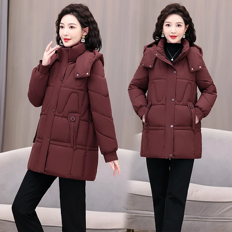 

Winter New Warm Thick Parka Outwear Top Snowwear Jacket Loose Hooded Cotton Padded Coat