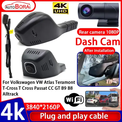 Recorder 4K Plug and Play Auto DVR Dash Cam Kamera für Volkswagen VW Atlas Teramont T-Cross T Cross Passat CC GT B9 B8 Alltrack