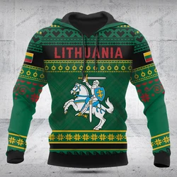 Customize Lithuania Symbol Christmas Unisex Hoodies Loose Tops Sweatshirts Winter Casual Clothing Oversized Streetwear