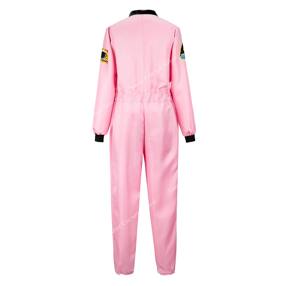 Traje de astronauta feminino traje de espaço adulto terno para mulher rosa trajes de vôo feminino traje de halloween para adultos astronauta