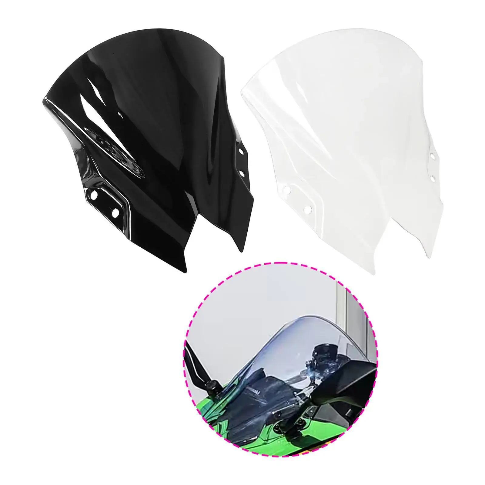 Practical Motorcycle Front Windscreen Replace Easy Install Air Deflector for NINJA