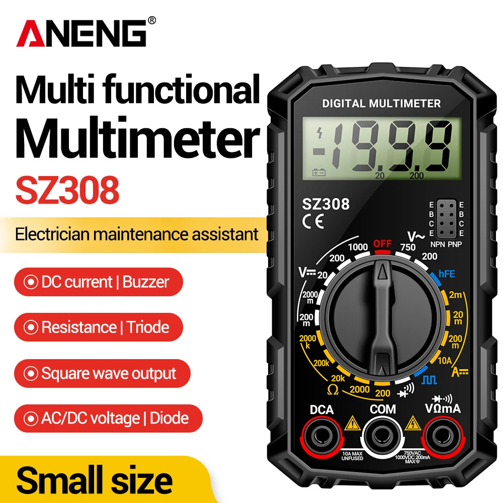 ANENG SZ308 Multimeter HFE Triode Test With Gift B20 Non Contact Voltage Detector Pen Auto Shutdown Electrical Measuring Kit