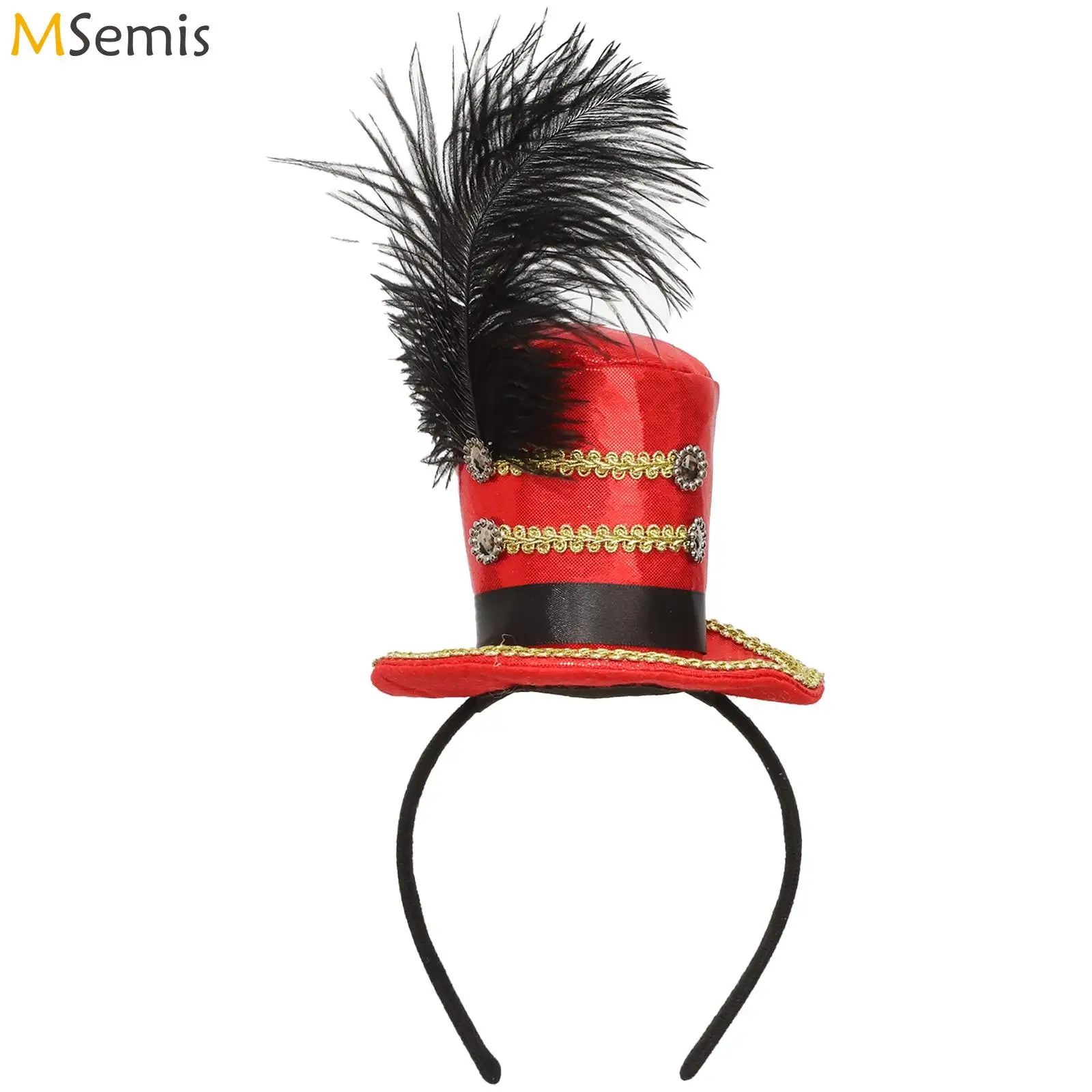 Headband Mini Circus Ringmaster Small Top Hat hair Hoop Halloween Carnival Party Festival Costume Accessory Lion Tamer Headpiece