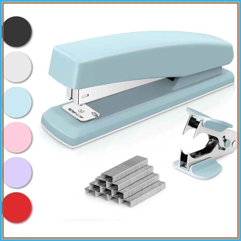 

Desktop Stapler, 25 Sheet Capacity, with 1000 Staples & Staple Remover, Blue