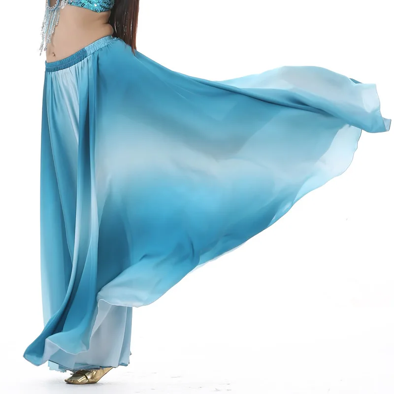 Indian dance performance set new advanced material gradient color large swing skirt