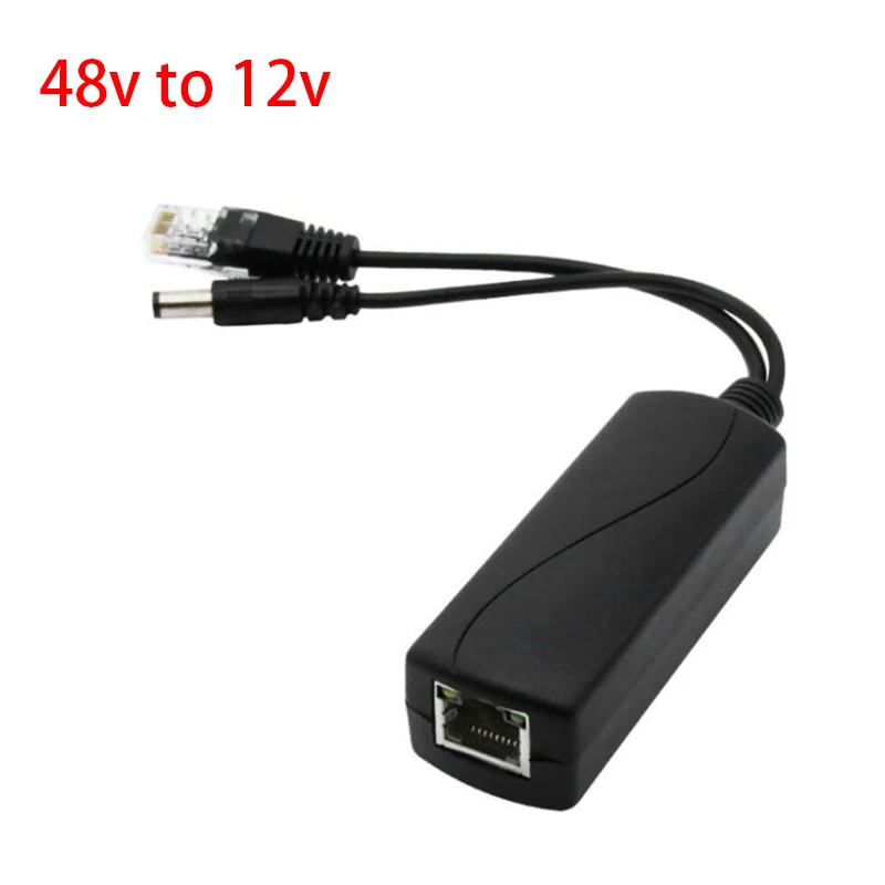 48V ke 12V konektor pembagi POE sakelar injektor adaptor daya Poe untuk kamera IP dinding kabel injektor Wifi colokan AS/UE