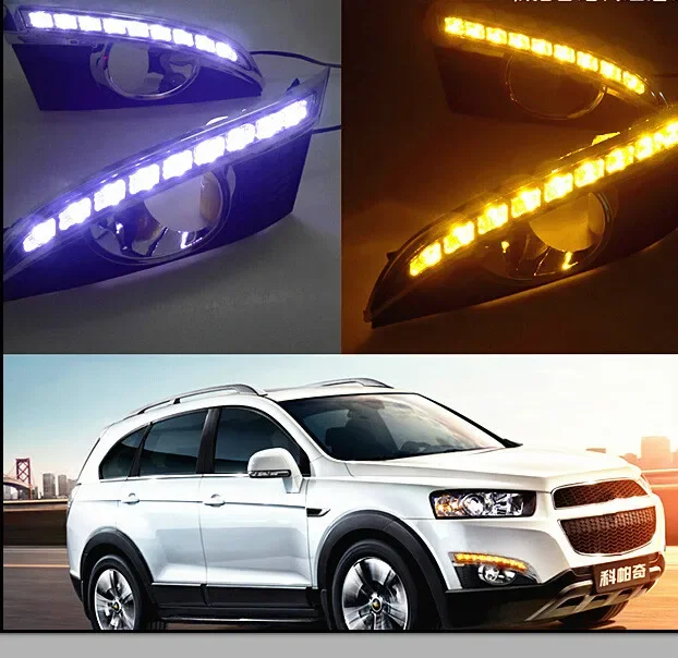 DRL For CHEVROLET CAPTIVA 2011 - 2016 Turn Signal Relay Car-styling 12V LED Daytime Running Lights with fog lamp hole