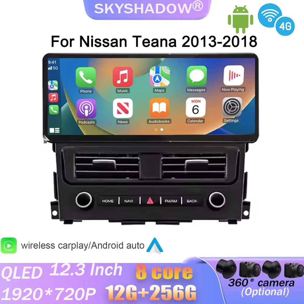 

Car Multimedia Player Android 14.0 Wireless CarPlay 4G WiFi Bluetooth GPS Navigation DSP Car Radio For Nissan Teana 2013-2018