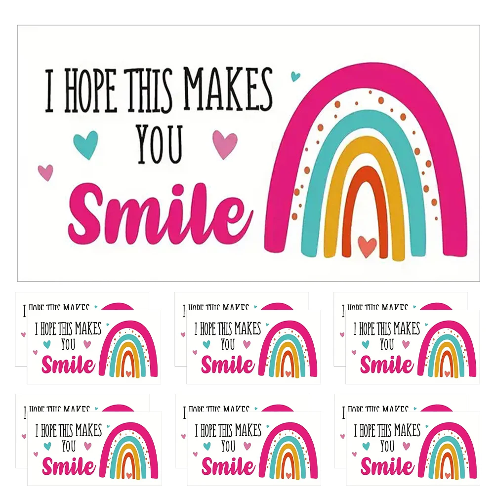 

50pcs Smile Thank You Cards Lightweight Small Supplies Customer Appreciation Greeting Notecards Decor