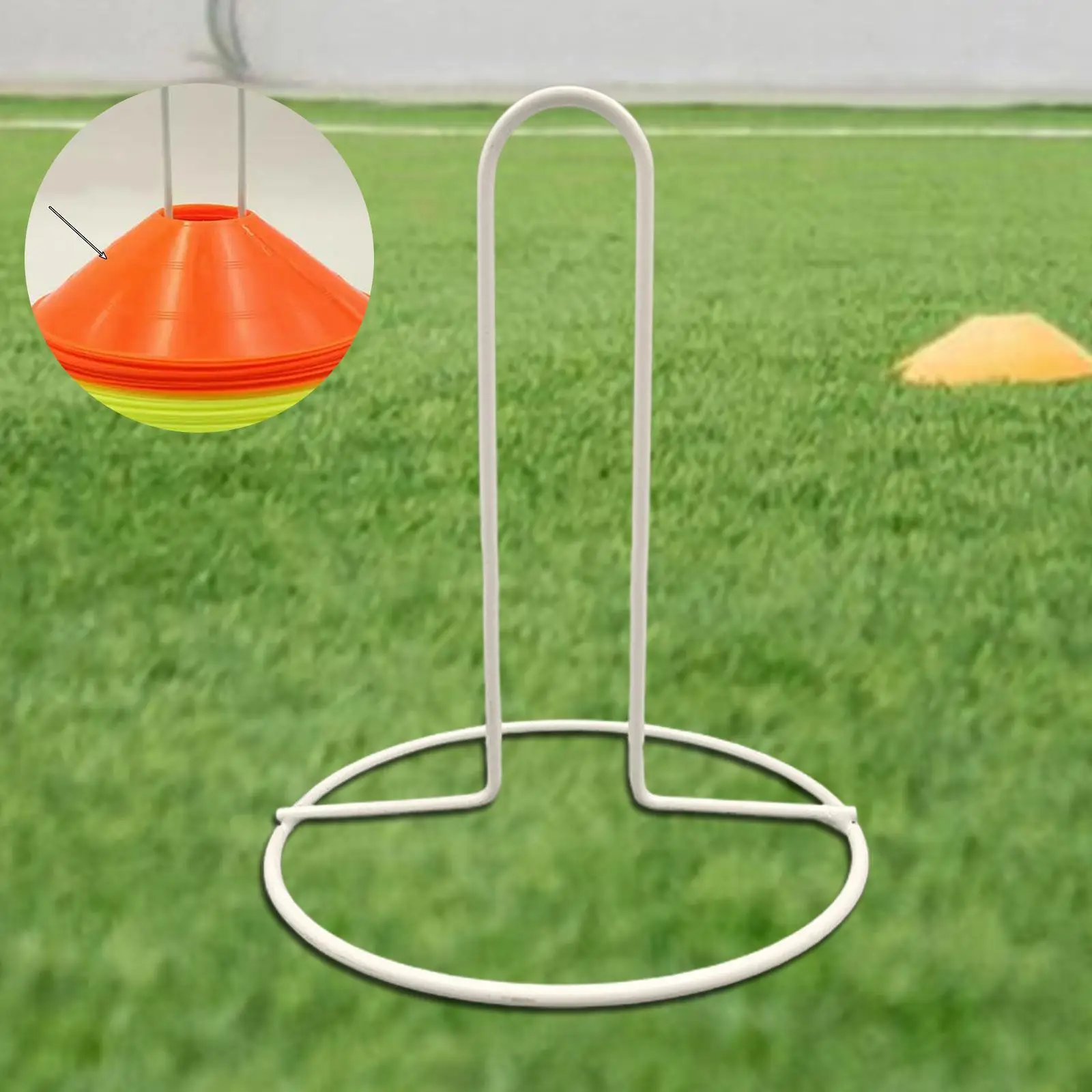 Soporte de cono de fútbol, soporte de cono de disco, práctico soporte para ahorrar espacio, para práctica de voleibol, caddy de curso de obstáculos