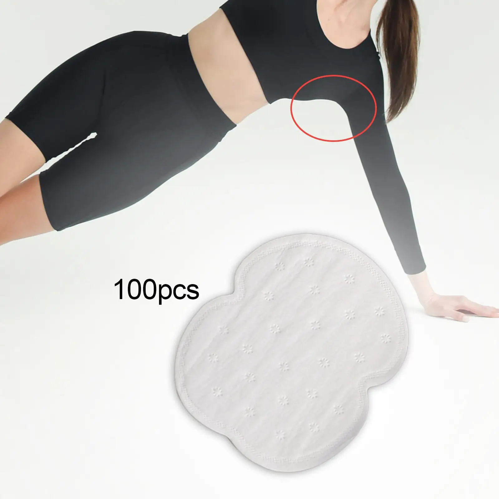 100x Disposable Underarm Sweat Pads Set, Underarm Pads Armpit Absorb Sweat Pad