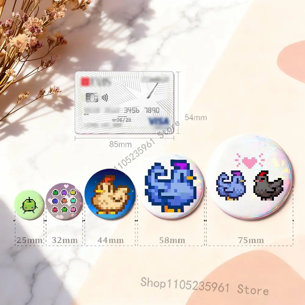 S-Stardew V-Valley Custom Badges 75mm 44mm 25mm Brooch Backpack Hat Pins Accessories Toys Valentine