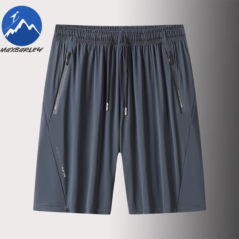 

Maxbarley Summer Sports Shorts Men Gym Ice Silk Quick Dry Jogging Zip Pocket Running Shorts Fishing Baggy Short Homme Bermuda
