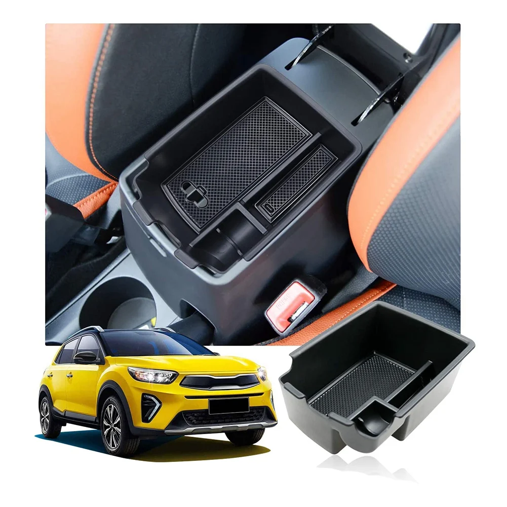 Car Central Console Armrest Storage Box Holder Interior Organizer Glove Tray for Kia Stonic 2018 2019 2020