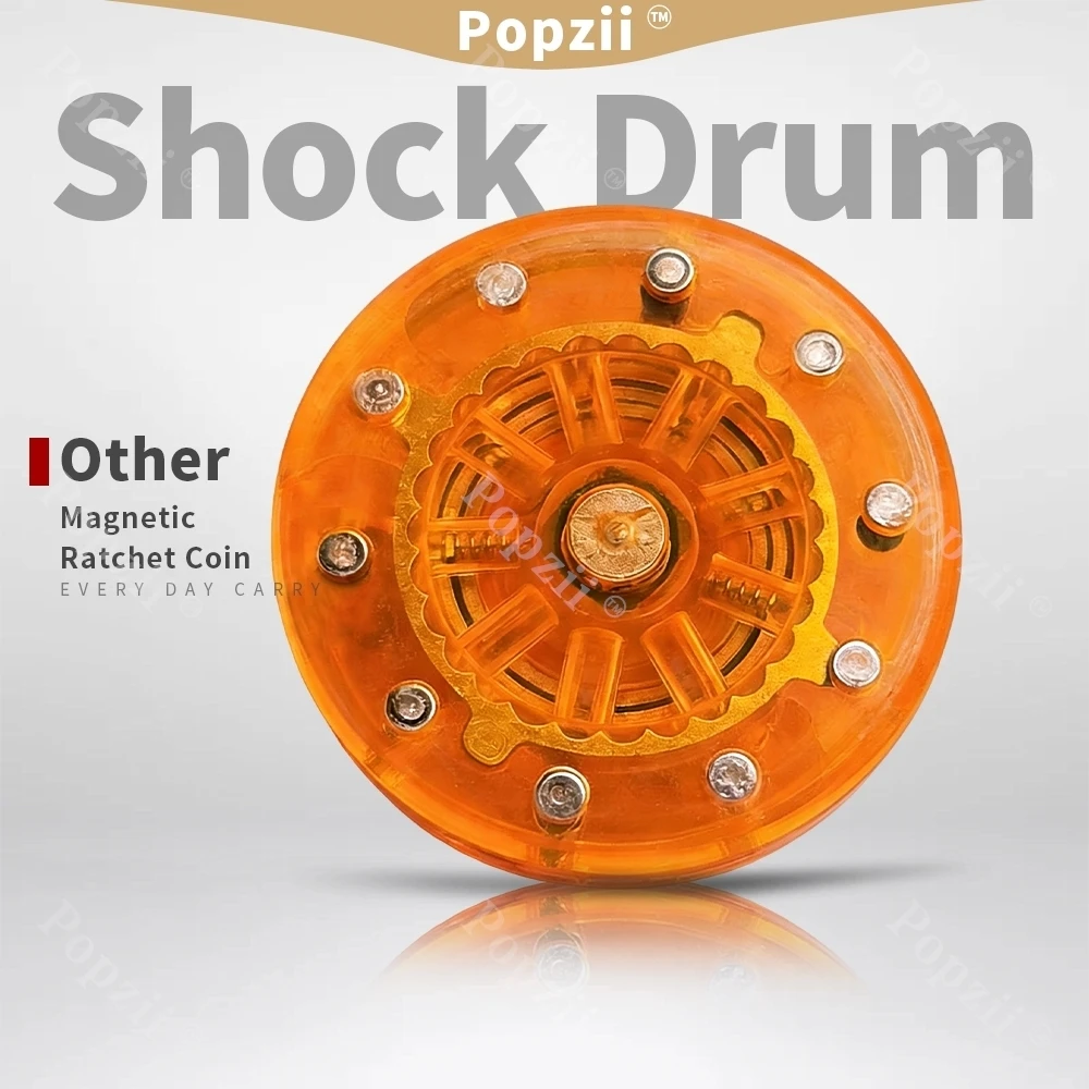 

Магнитный фиджет-спиннер Shock Drum PMMA EDC с монетой, гироскоп для пальцев, настольное украшение, игрушка для снятия стресса и тревоги