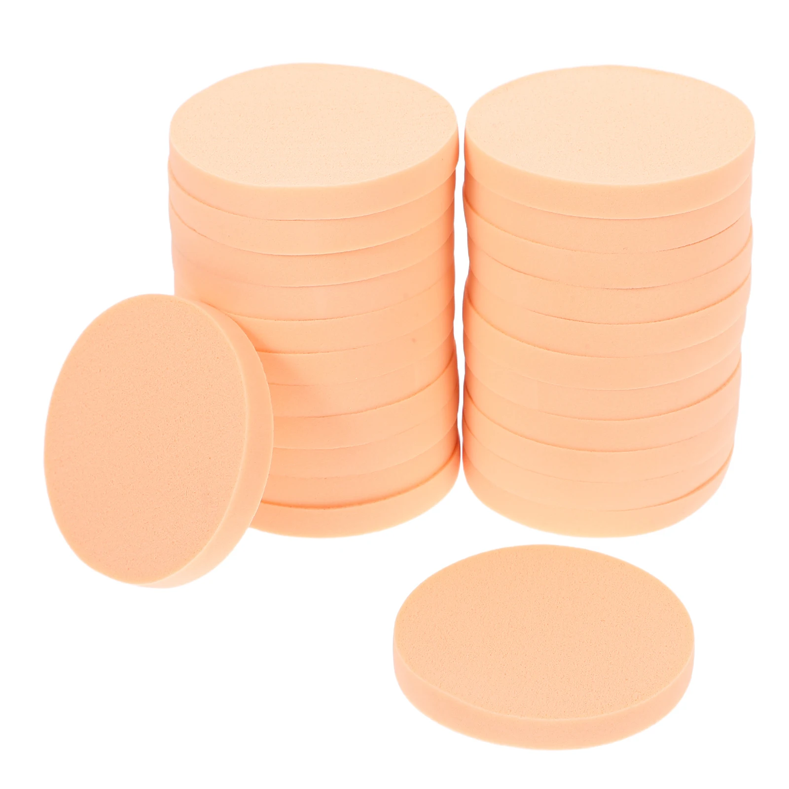 24 pièces éponge de maquillage tampons de nettoyage du visage bouffée de poudre ronde Premium absorbant confortable démaquillage Latex coton