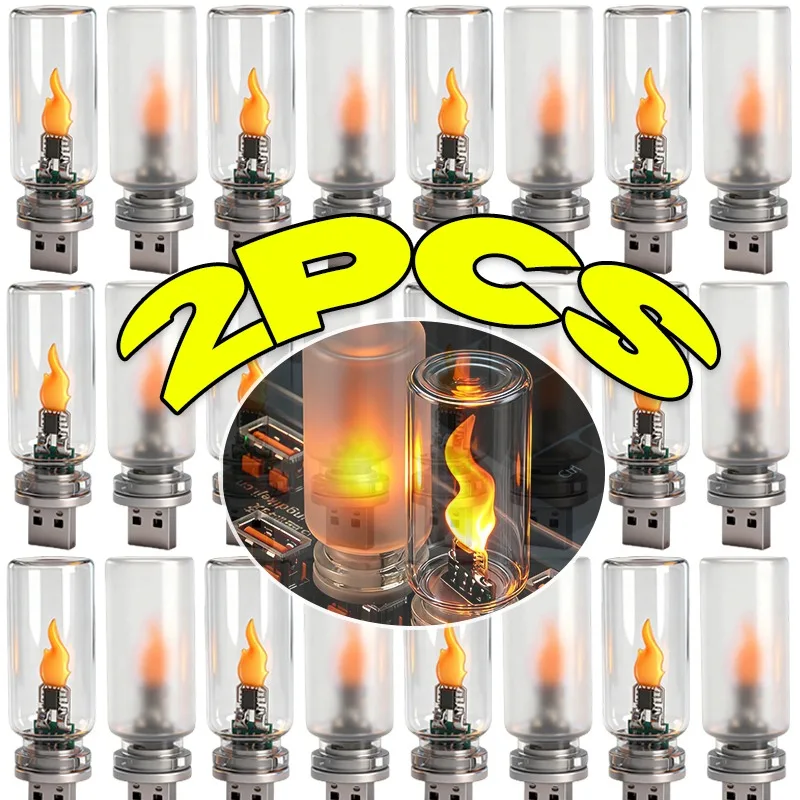 

Мини USB-светильник с эффектом пламени для автомобиля, декоративная лампа для интерьера, светодиодная имитация огня, атмосферное освещение, Plug & Play, для спальни, ноутбука, бара