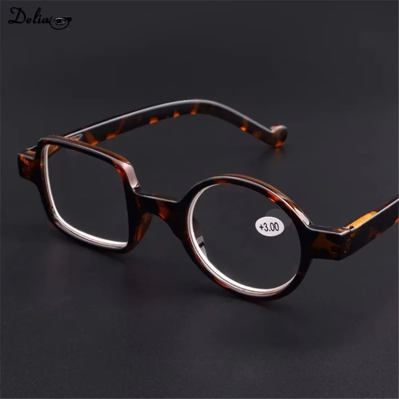 Retro Leopard Asymmetrical Round&Square Reading Glasses Women&Men Presbyopia Glasses Hyperopia Eyeglasses for Elder