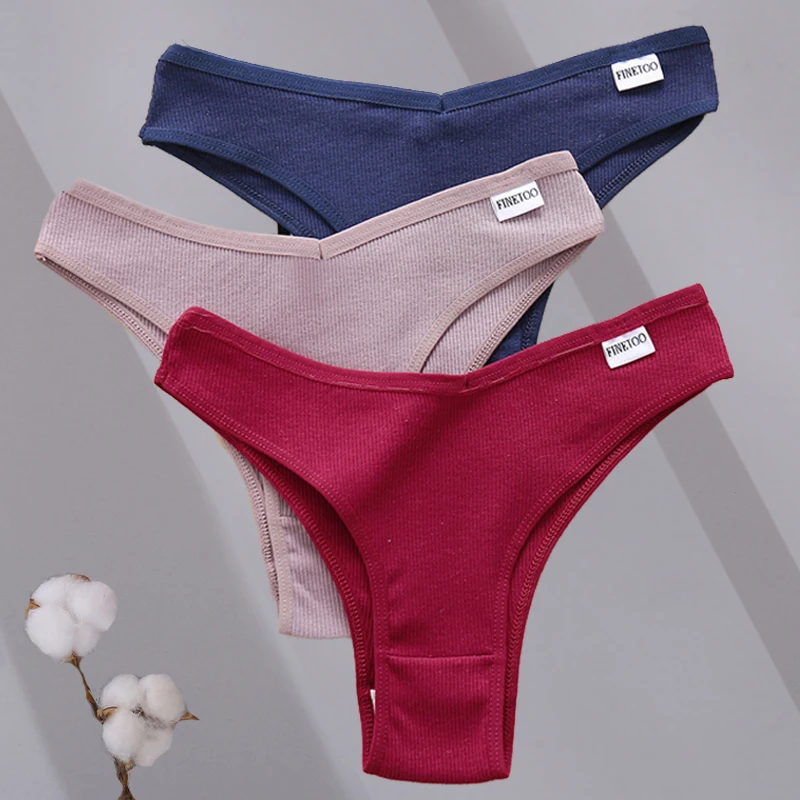 New 3Pcs/Set Women Cotton Panties Low Rise Briefs Underwear Ladies Sexy Brazil Underpanties Female Intimates Lingerie Bikini