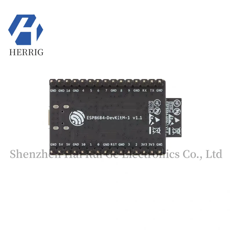 The original ESP8684-DevKitM-1 is equipped with the ESP8684-MINI-1 module entry-level development board module