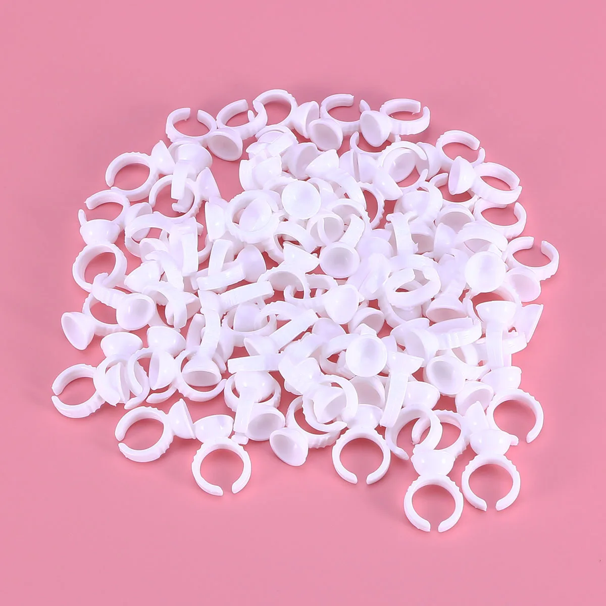 

500Pcs Ink Ring Holder Disposable Tattoo Cups Eyelash Makeup Tool Pigment Container for Eyebrow Semi Size S