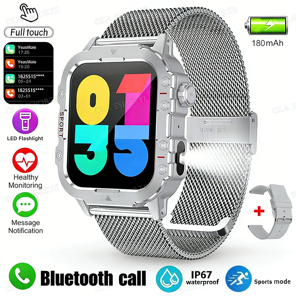 2026 Militär-Smartwatch für Herren 3ATM Outdoor-Sport Fitness-Tracker Blutdruck Gesundheitsüberwachung BT-Anruf GPS Smartwatch Ht30
