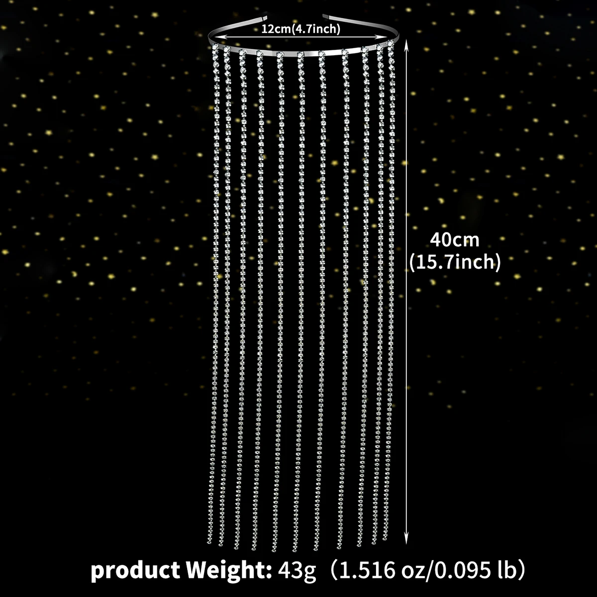 Europe and the United States Fashion Tassel Hair Band Exquisite Rhinestone Hair Bands for Women Banquet Head Ornament