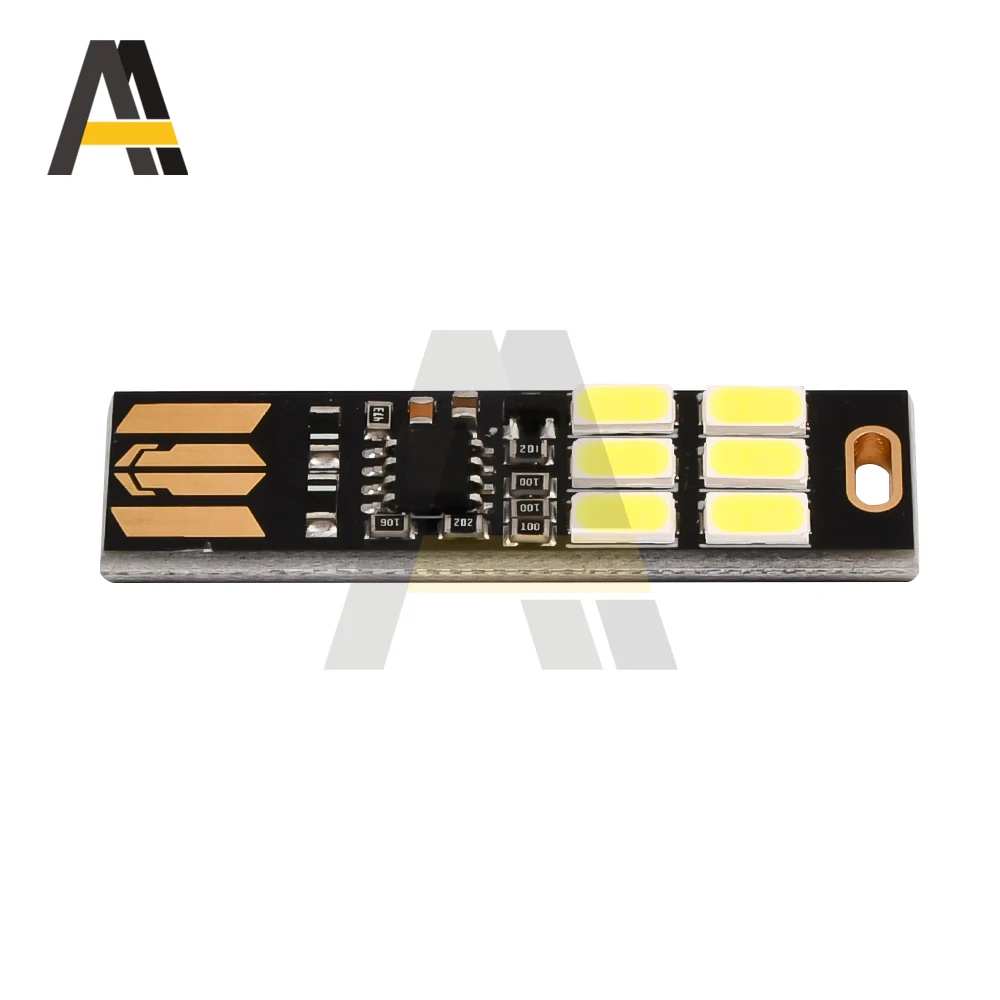10/5/1 Uds Mini portátil 5730 USB 6LED SMD luz 5V Sensor táctil atenuación ajustable luz nocturna luz cálida/blanca opcional