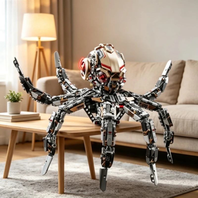 MOC Mechanical Sea‑Animal Octopus Building Blocks, Creative DIY Interlocking Assembly Model, Party Favor & Holiday Souvenir Gift