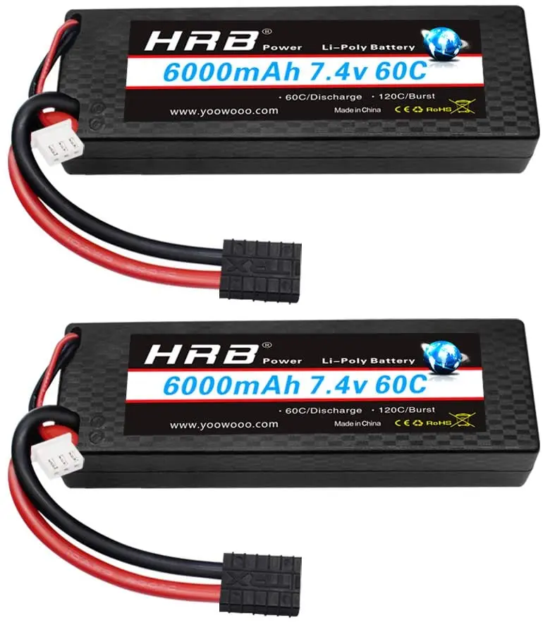 HRB 2S 6000mah Lipo Batterij 7.4V XT60 60C Hard Case Voor RC FPV Vliegtuigen Drone Racing boot Auto Onderdelen