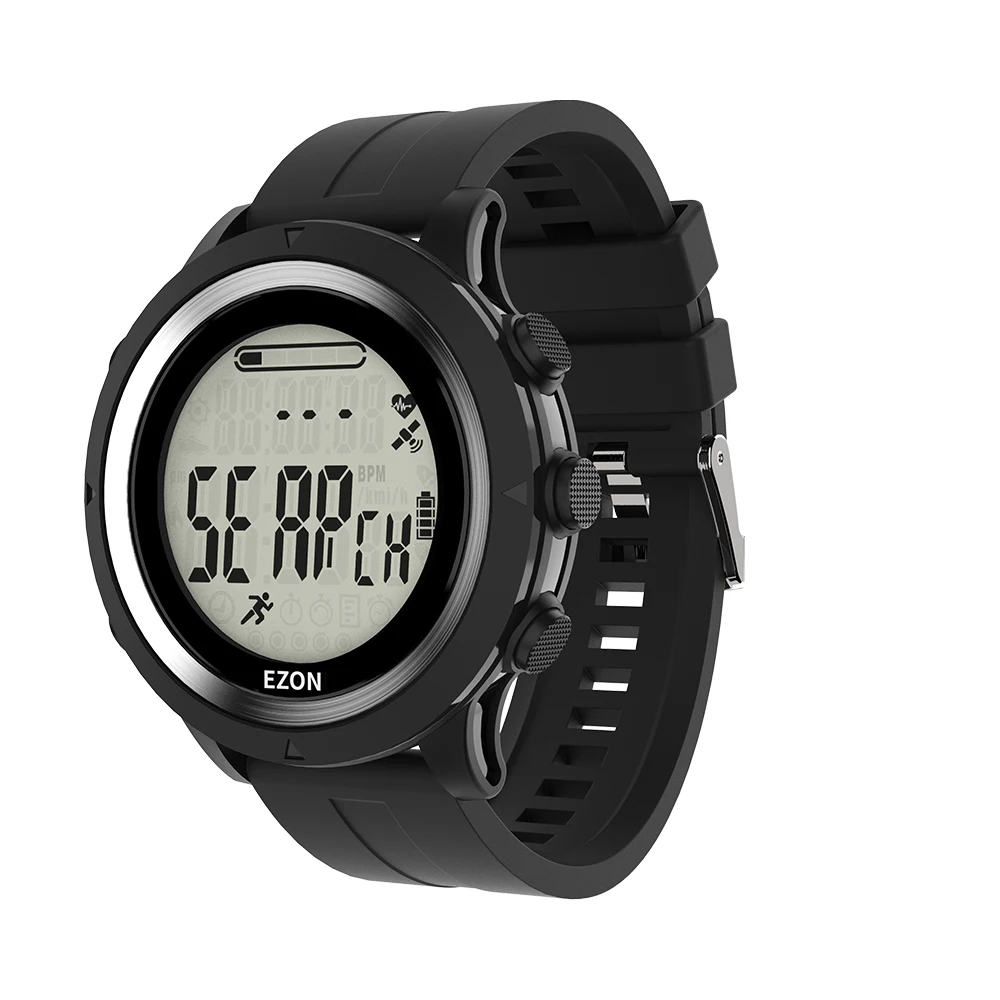 EZON-reloj deportivo Digital T909C para hombre, dispositivo con GPS, Monitor óptico de ritmo cardíaco, podómetro, contador de calorías, cronógrafo,