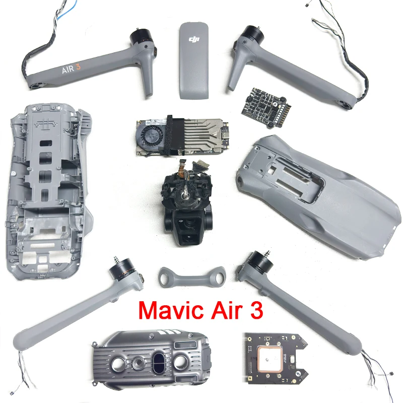 Mavic Air الأصلي 3 ذراع محرك أمامي يسار ، ذراع محرك خلفي يمين ، إطار متوسط ، غلاف علوي ، لوح ESC لـ DJI Mavic Air 3