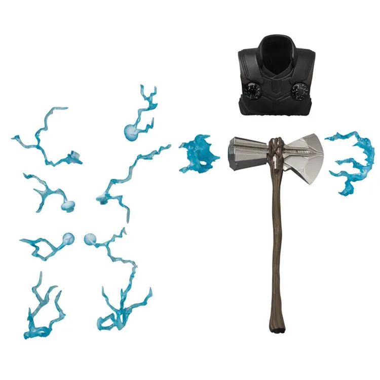 Avengers Thor Action doll Submachine Gun Axe Interchangeable Head Hinged PVC Collectible Model Toy with Display Stand Gift