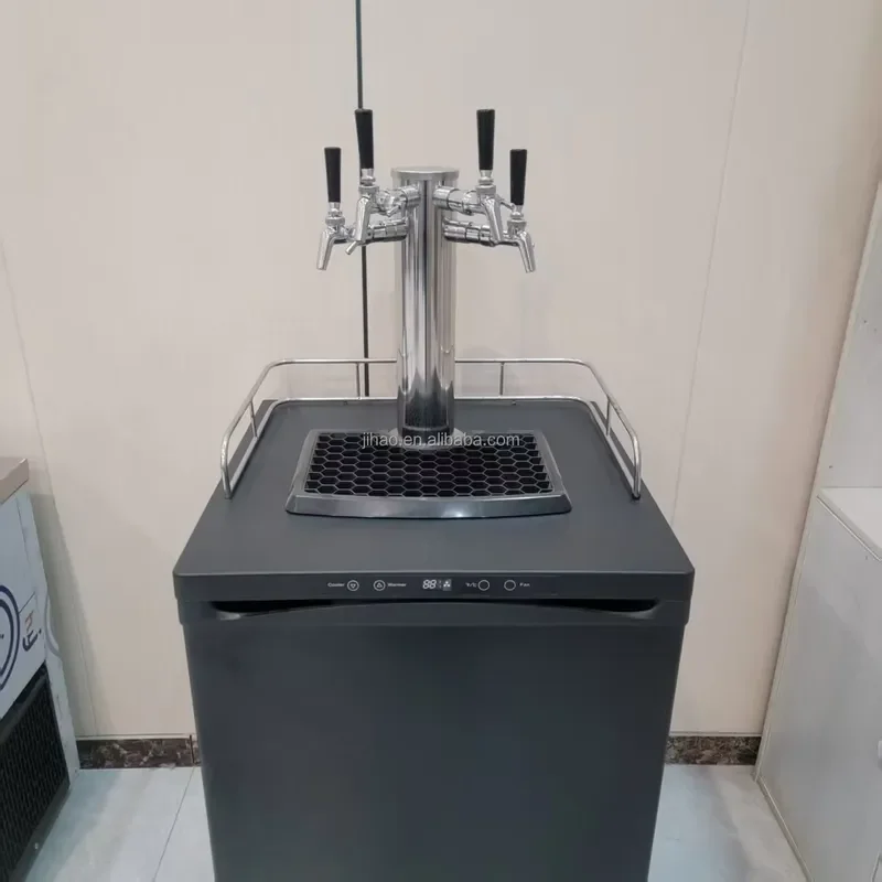 Kegerator with Four Taps Beer Tower and Lights for Beer /Kombucha/beverages