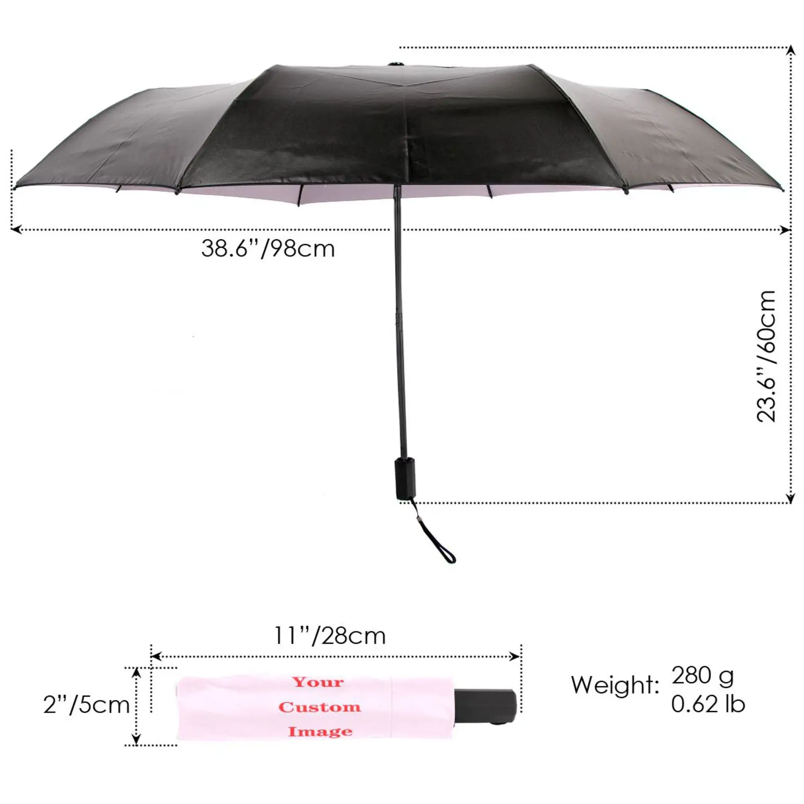 New Windproof Three-fold umbrella Female Male Custom Pattern High Quality Business Umbrellas Women Parasol